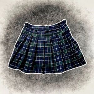 Grunge Plaid Pleated Skirt
